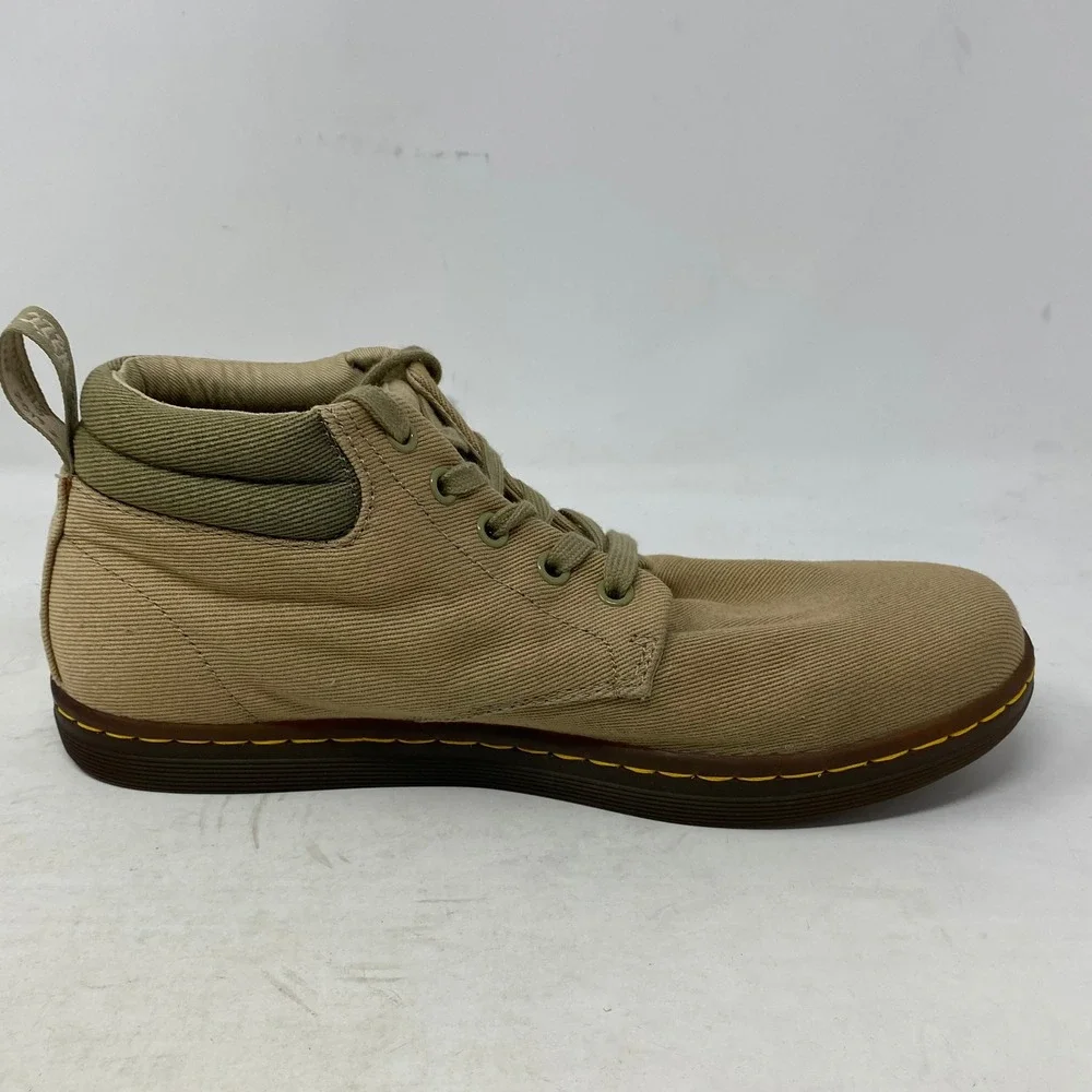 Dr. Martens Maleke Mens‎ 9 Tan Canvas Chukka Boots Mid Top Sand 20500270
